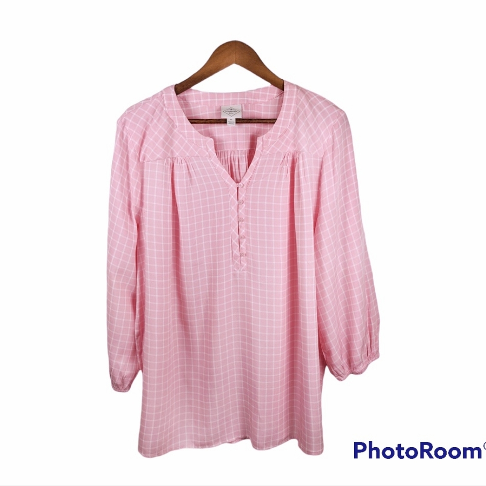 St. John's Bay, XL, Baby pink with white check
